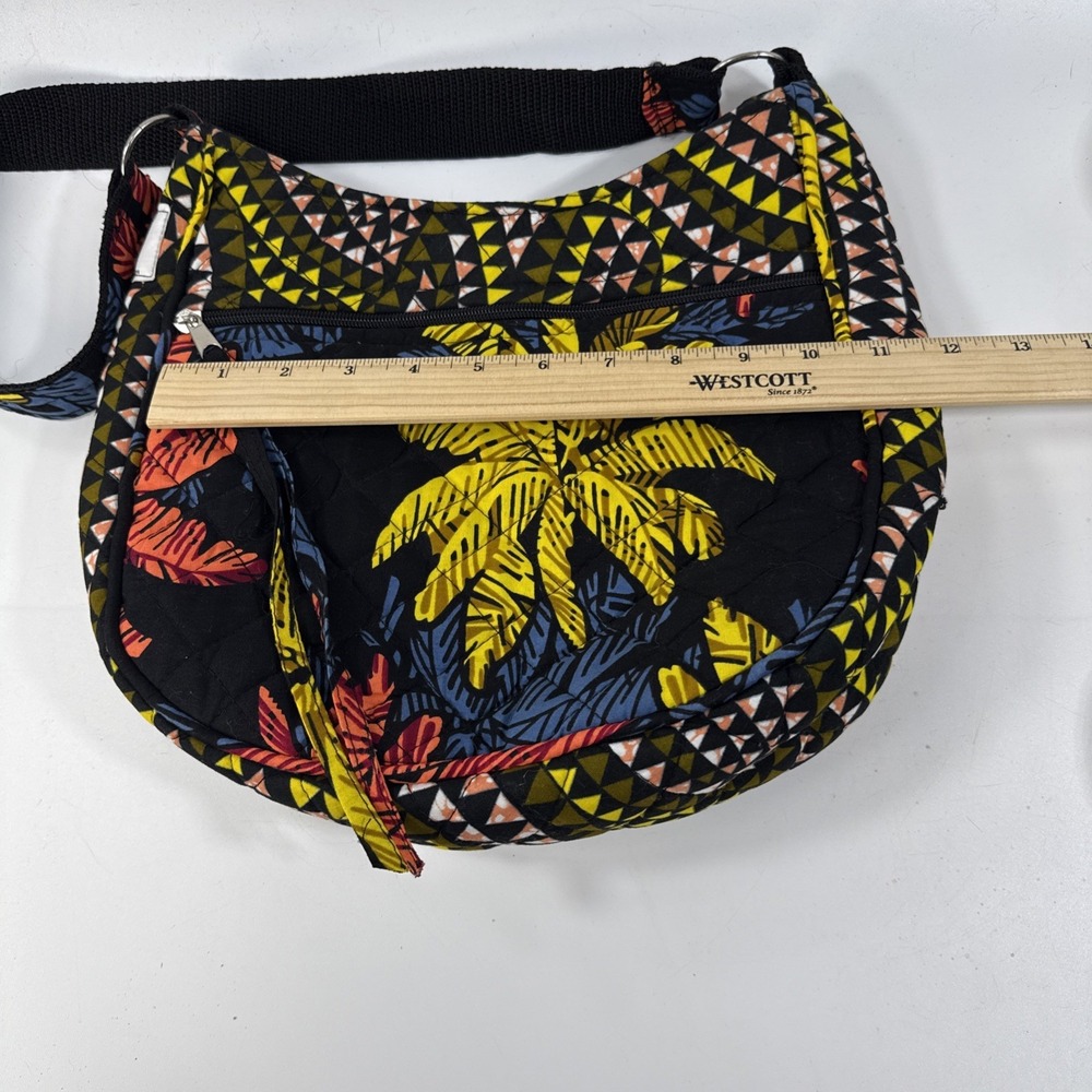 Bagamoyo quilted shoulder purse tropical palm leaf print - Picture 7 of 8